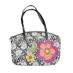 Relic Floral Colorful Appliquéd Flowers Handbag Tote Purse Boho Indie Artsy